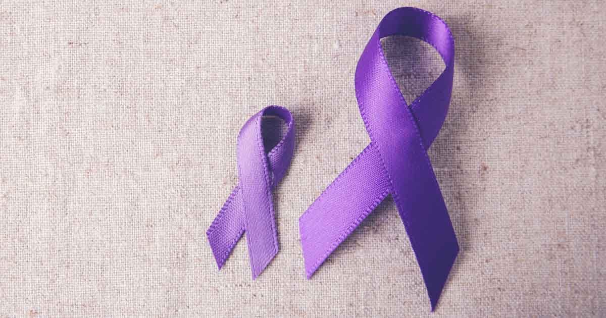 Purple awareness ribbons